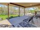 Covered patio with views of lush greenery, perfect for outdoor seating and relaxation at 6155 Meadowbrook Dr, Morrison, CO 80465