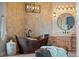 Stylish bathroom featuring a copper bathtub, decorative tiling, and wooden vanity at 6371 Diamond Ridge Pkwy, Castle Rock, CO 80108