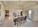 Dining room featuring modern lighting and backyard access at 485 Sapphire Dr, Castle Rock, CO 80108