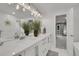 Modern bathroom with dual sinks, a large mirror, and stylish lighting fixtures at 3470 S Race St, Englewood, CO 80113