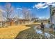 Fenced backyard with mature trees and plenty of open space at 270 N Holcomb Cir, Castle Rock, CO 80104