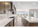 Open concept kitchen with a large island, modern appliances, and plenty of natural light at 7392 Timberstone St, Castle Pines, CO 80108