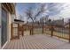 Spacious deck with backyard access and a view at 1455 S Vaughn Cir, Aurora, CO 80012