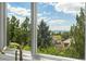 Scenic view from a window overlooking lush greenery and neighboring rooftops at 9117 Buck Hill Dr, Highlands Ranch, CO 80126