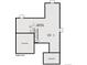 Floor plan displaying the unfinished lower level, including storage, stairs and future bath at 2560 Wesley Ln, Lafayette, CO 80026