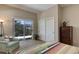 Bedroom with mountain views and ample closet space at 334 Humphrey Dr, Evergreen, CO 80439