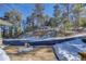 Landscaped front yard with snowy ground and mountain views at 334 Humphrey Dr, Evergreen, CO 80439