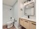 Clean bathroom with shower, toilet, and vanity at 11854 Vallejo St, Denver, CO 80234