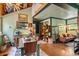 Inviting living room features hardwood floors, eclectic decor, and plenty of natural light at 7364 Rossman Gulch Rd, Morrison, CO 80465