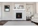 Close up view of a modern fireplace with decorative mantel, perfect for creating a cozy atmosphere at 11582 Jimenez St, Parker, CO 80134