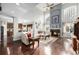 Bright living room with hardwood floors, fireplace, and large windows, offering a comfortable space at 20534 E Union Cir, Aurora, CO 80015