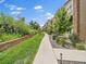 Landscaped walkway surrounded by green spaces at 2468 Channel Dr, Highlands Ranch, CO 80129