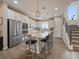 Modern kitchen with white cabinets, stainless steel appliances, and a large center island at 2468 Channel Dr, Highlands Ranch, CO 80129
