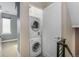 Convenient stacked washer and dryer units are tucked away in a closet at 4144 Tennyson St # 10, Denver, CO 80212
