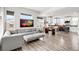 Bright, open-concept living space with a modern kitchen, dining area, and comfortable seating at 10051 Belvedere Cir, Lone Tree, CO 80124