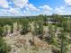 Home nestled in the treeline from a rocky overlook on the property at 1752 Private Road 130, Elizabeth, CO 80107
