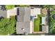 Gorgeous aerial view of the property's roof, backyard featuring a gazebo, and a lush green lawn at 7132 Xavier Way, Westminster, CO 80030