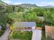 Aerial view of a charming home with a spacious backyard and a mountain backdrop at 207 Iowa Dr, Golden, CO 80403