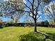 The well-maintained lawn is surrounded by trees and lush greenery, with a view of the back of the home at 3026 S Alton Ct, Denver, CO 80231