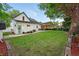 Expansive backyard with a well-manicured lawn and covered patio at 6830 Lamar St, Arvada, CO 80003