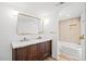 Contemporary bathroom with a double vanity and modern finishes at 469 S Perry St, Denver, CO 80219