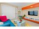 Stylish bedroom with modern decor, bright accents, and plenty of storage space at 2488 Lake Vista Dr, Broomfield, CO 80023