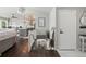 Bright entryway flows into an open-concept living space and features a view to the basement at 5342 S Halifax Cir, Centennial, CO 80015