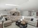 Spacious living room featuring a large sectional couch, skylight and open concept design at 5342 S Halifax Cir, Centennial, CO 80015