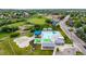 Aerial view of a community pool area with various water features and amenities at 10478 Ogden St, Northglenn, CO 80233