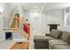 Basement living area featuring stairway and fireplace at 557 S Clarkson St, Denver, CO 80209