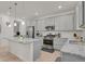 Modern kitchen with stainless steel appliances, granite countertops, and ample cabinet space and kitchen island at 24555 E Ohio Dr, Aurora, CO 80018