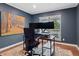 Comfortable home office space with modern desk setup, neutral rug, and natural light at 3566 E Meadow Creek Pl, Highlands Ranch, CO 80126