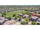 A beautiful aerial view of the neighborhood with a community park provides serene spaces for all at 2509 S Bahama Way, Aurora, CO 80013