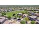 A beautiful aerial view of the neighborhood with a community park provides serene spaces for all at 2509 S Bahama Way, Aurora, CO 80013