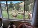 Scenic view of deer in the yard, seen through a large window, blending indoor comfort with natural beauty at 5384 Olde Stage Rd, Boulder, CO 80302