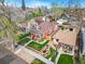 Lovely aerial view of a well maintained neighborhood with mature trees and charming homes at 2772 Julian St, Denver, CO 80211