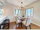 Cozy dining area featuring a stylish chandelier and a bay window for ample natural light at 3578 Ivanhoe St, Denver, CO 80207