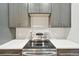 Modern kitchen with stainless steel appliances, gray cabinets, and white countertop at 336 E 1St Ave # 207, Denver, CO 80203