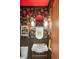 Stylish powder room featuring statement wallpaper, designer sink, and modern fixtures at 3220 Zuni St, Denver, CO 80211