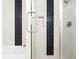 Modern bathroom features sleek black tile accents, a glass enclosed shower, and a luxurious soaking tub at 2858 W Parkside Pl, Denver, CO 80221