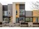 Contemporary townhouse with modern design, multi-tone facade, and well-defined entry steps at 2858 W Parkside Pl, Denver, CO 80221