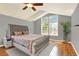 Bedroom with a large bed, hardwood floors, and bright natural light at 9682 Hemlock Ct, Highlands Ranch, CO 80130