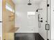 Sleek shower design features white tile, glass doors, and gold accent tile at 1 S Forest St, Denver, CO 80246