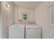 Bright laundry room featuring white appliances and a window for natural light at 3201 S Pearl St, Englewood, CO 80113