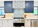 Modern kitchen showcasing stylish backsplash, stainless steel appliances, and custom cabinetry at 4192 S Vrain St, Denver, CO 80236