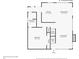 First floor plan featuring kitchen, bathroom, bedroom, living room, and dining room at 9189 Fallen Rock Rd, Conifer, CO 80433