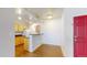 Modern kitchen with a breakfast bar and plenty of cabinet and counter space, ideal for casual dining at 444 17Th St # 301, Denver, CO 80202