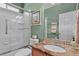 Bathroom with shower and decorative accents at 23426 Briar Leaf Ave, Parker, CO 80138