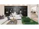 Elegant living room features built-in shelves, modern decor, and comfortable seating at 350 Adams St, Denver, CO 80206