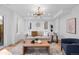 Bright living room with stylish furniture, modern lighting, and hardwood floors at 2451 Lawrence St # 2, Denver, CO 80205